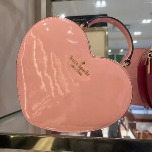 ♠️Kate Spade Valentine Love Shack Heart Patent Leather Crossbody, Tea Rose Pink